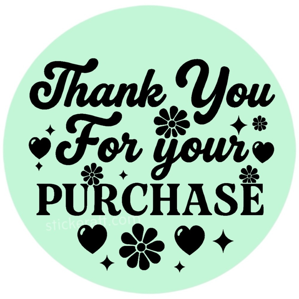 Thank You for Your Purchase Stickers – 2" Round Labels for Packaging – 100 PCS